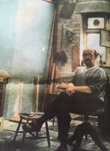 Euan Uglow at his study