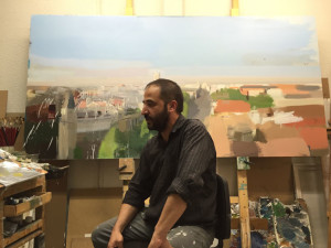 Miguel Coronado in his studio